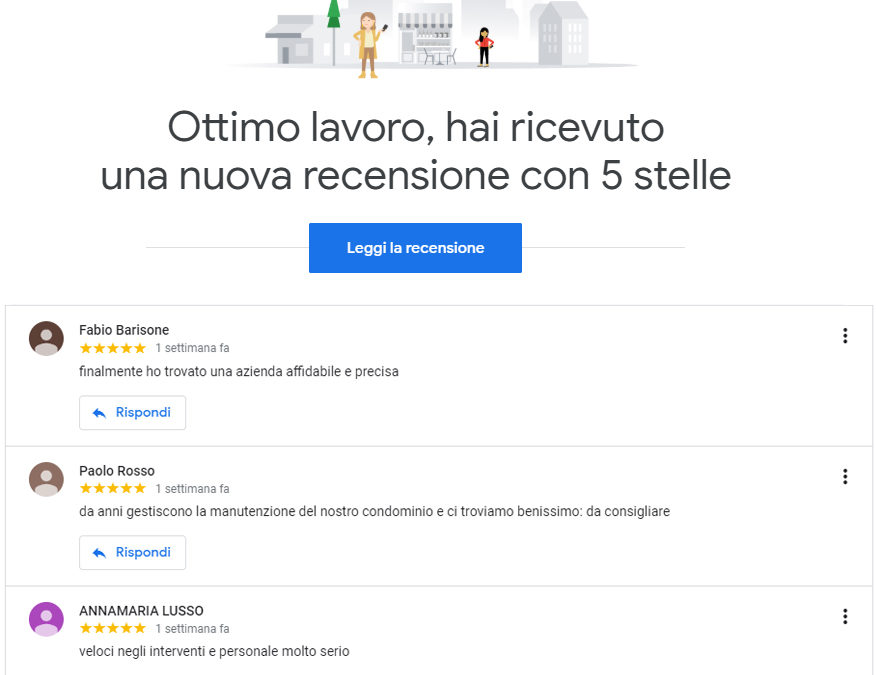 recensioni Google clienti soddisfatti